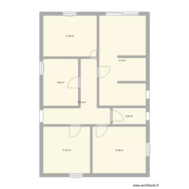 Projet 2. Plan de 7 Pièces et 81 m²