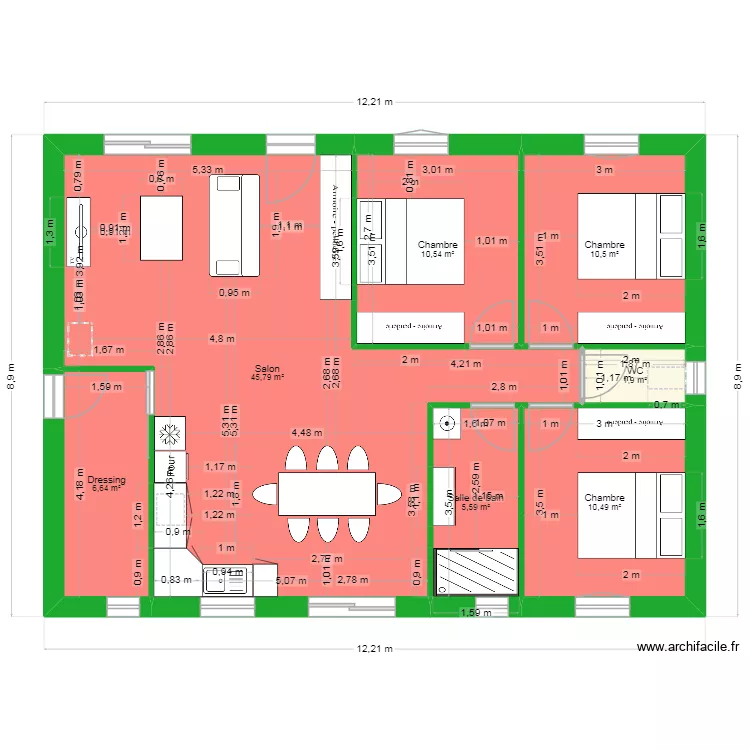 loc. Plan de 7  et 91 m²