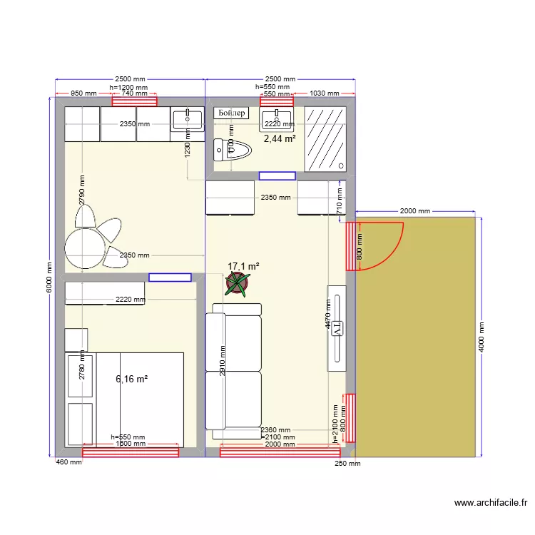 Глэмпинг 2м пл. Plan de 