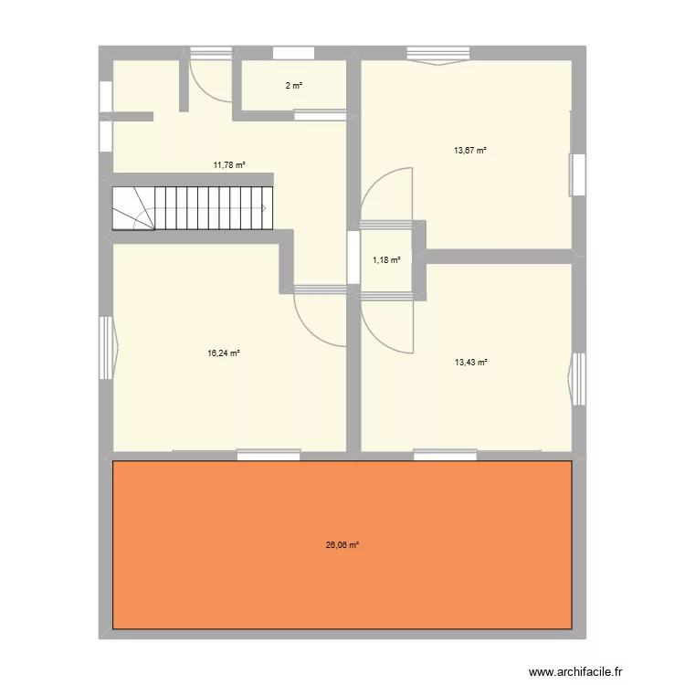 bouliqui r0. Plan de 7 pièces et 84 m²