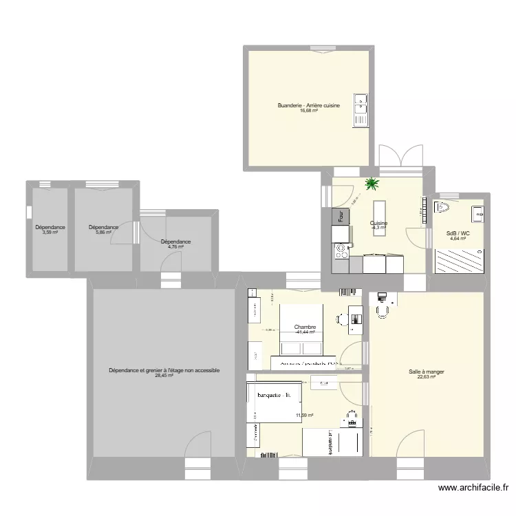 PLAN r&eacute;am&eacute;nagement chambre 2 2. Plan de 