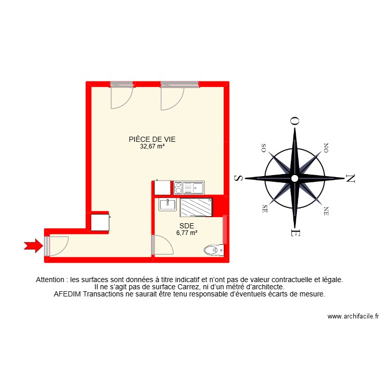 BI 21986 -. Plan de 7 pièces et 41 m2
