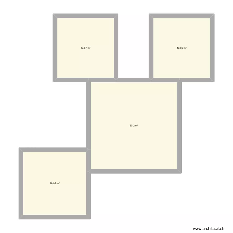 Village. Plan de 4  et 74 m²