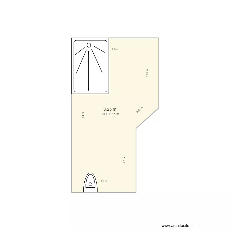 sdb. Plan de 1 Pièce et 8 m² sdb. Plan de 1 Pièce et 8 m²