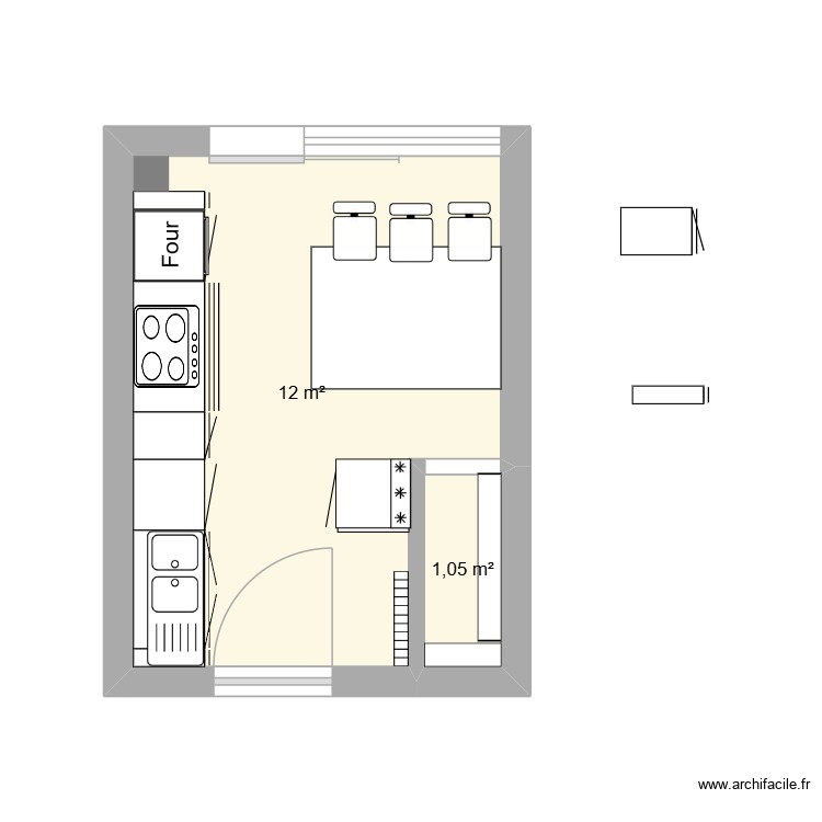 Cuisine garenne. Plan de 0 pièce et 0 m2