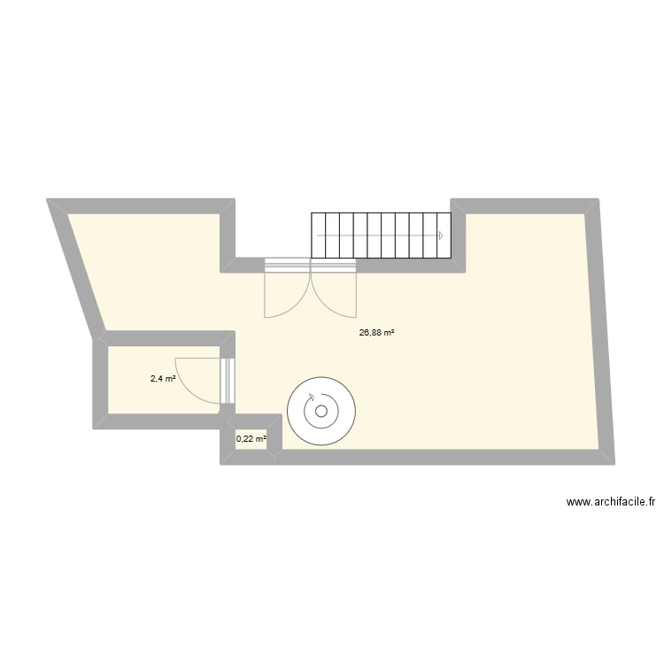 etage1. Plan de 3 pièces et 30 m2
