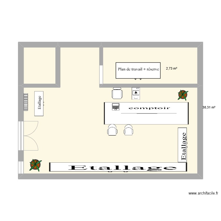 plan régis. Plan de 3 pièces et 49 m2