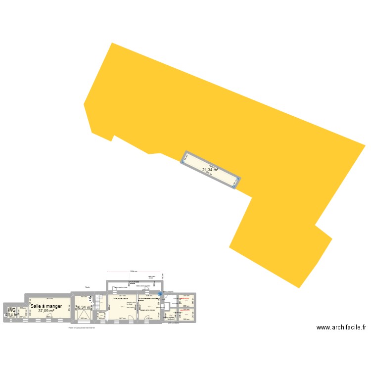 MAISON RDC. Plan de 17 pièces et 234 m2