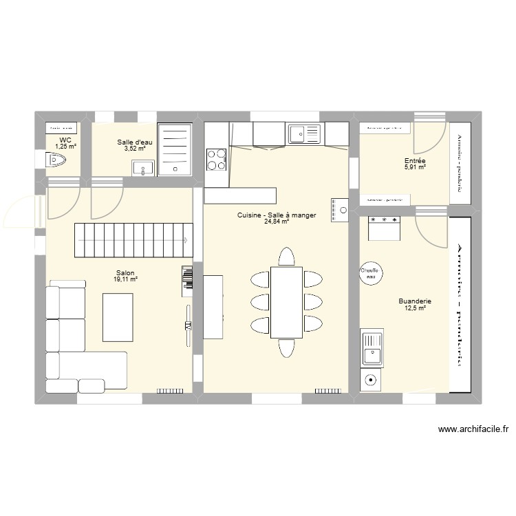 R&eacute;novation. Plan de 0 pièce et 0 m2