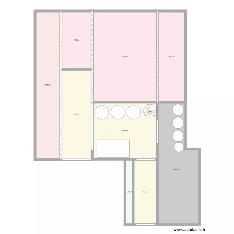 Plan cave loic. Plan de 9  et 287 m²
