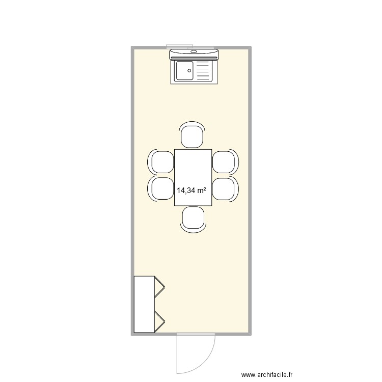 CNR CHANTIER  - ST PIERRE DE BOEUF. Plan de 1 pièce et 14 m2