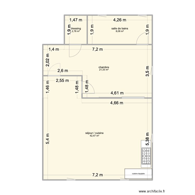 vionnaz appart palier plan futur. Plan de 4 pièces et 75 m2