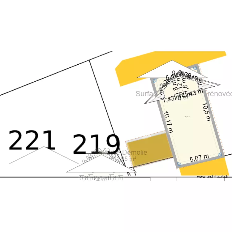 plan masse pour dossier mairie batiment fini. Plan de 3 et 117 m² plan masse pour dossier mairie batiment fini. Plan de 3 et 117 m²
