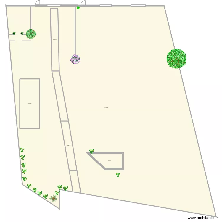 terrain. Plan de 6  et 1415 m²