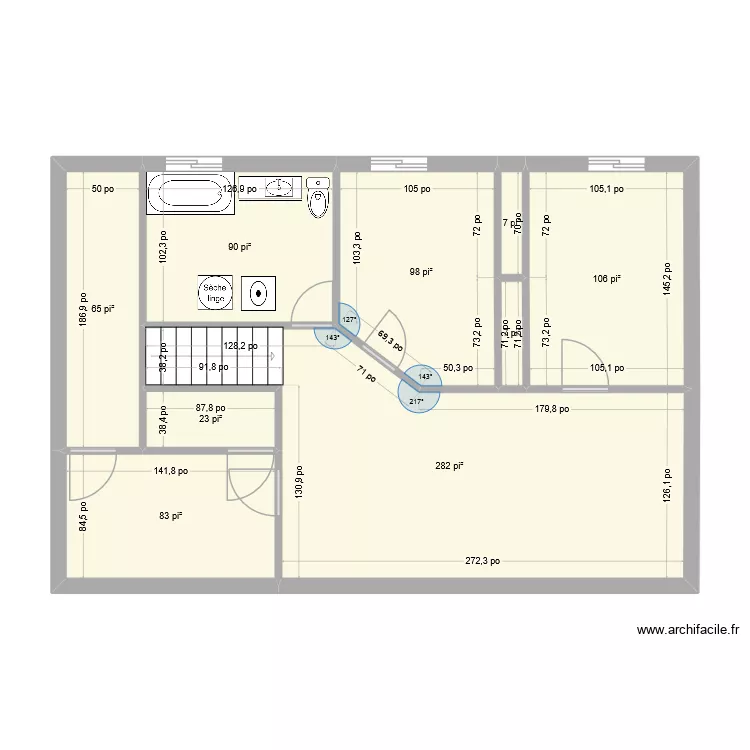 Sous sol maison avant. Plan de 