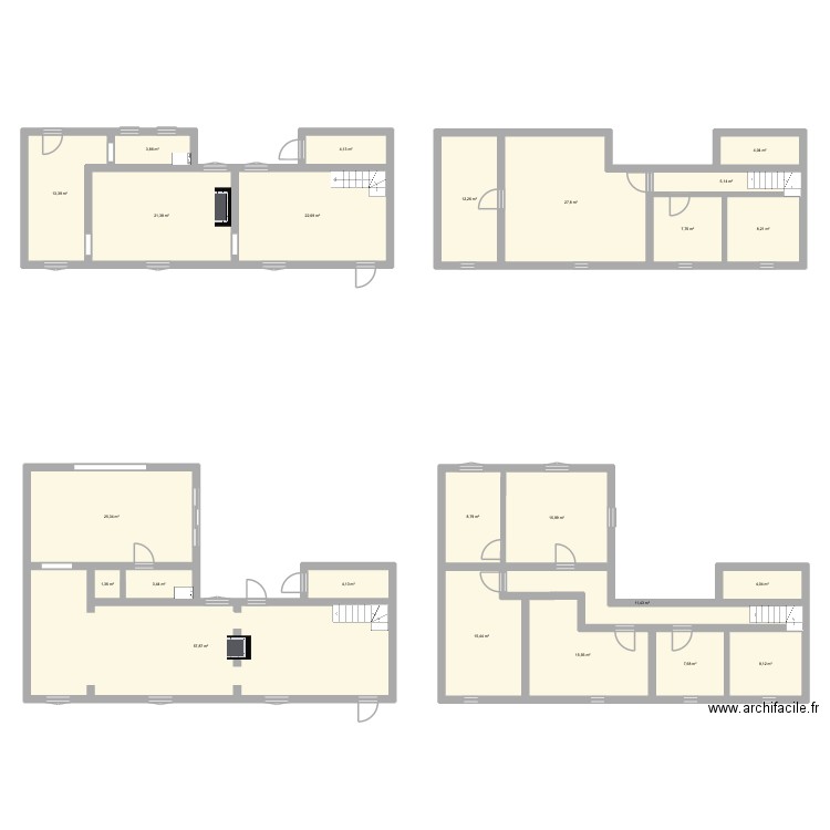 Lison. Plan de 24 pièces et 310 m2