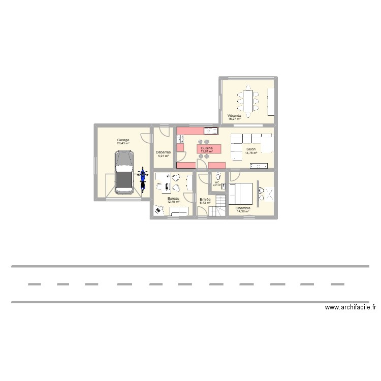 BURE2. Plan de 9 pièces et 112 m2
