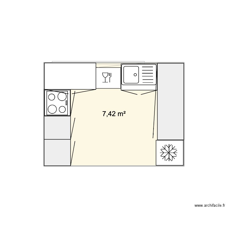 cuisine mouss. Plan de 0 pièce et 0 m2