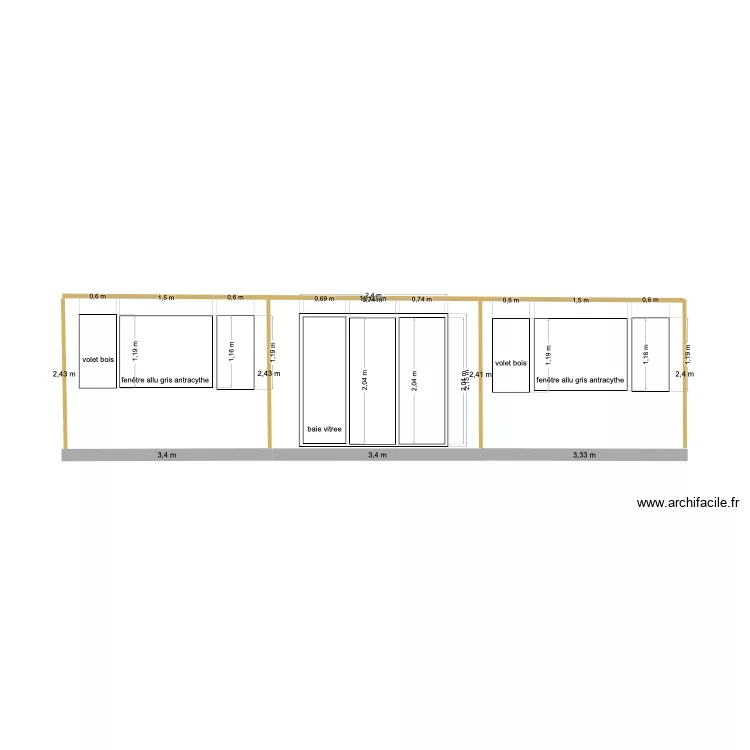 facade avant. Plan de facade avant. Plan de