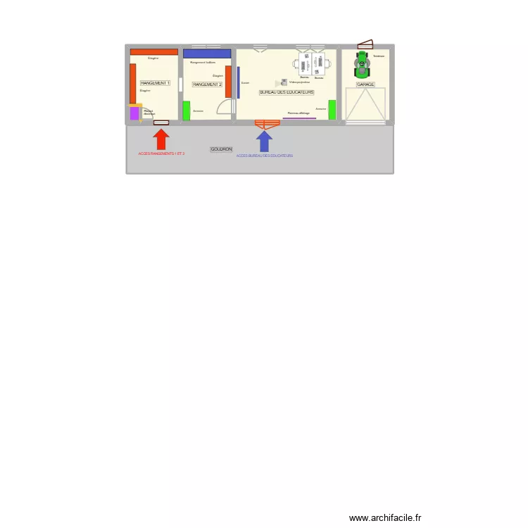 PLAN 3D VESTIAIRES STADE LE MONASTIER. Plan de 6 Pièces et 115 m²