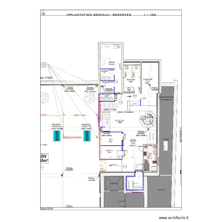 lyon sully v1 bvp. Plan de 1 pièce et 7 m2