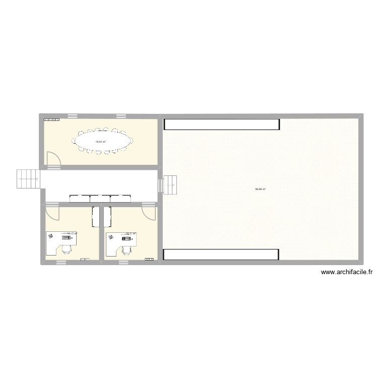1er étage Le Criollo. Plan de 4 pièces et 136 m2