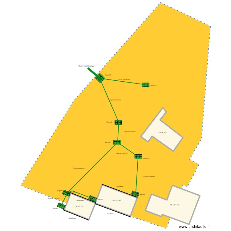 plan EP. Plan de 4 pièces et 467 m2