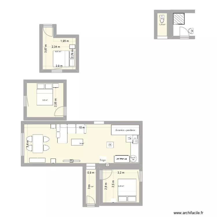 apptl fromentin le port. Plan de 7 et 70 m² apptl fromentin le port. Plan de 7 et 70 m²