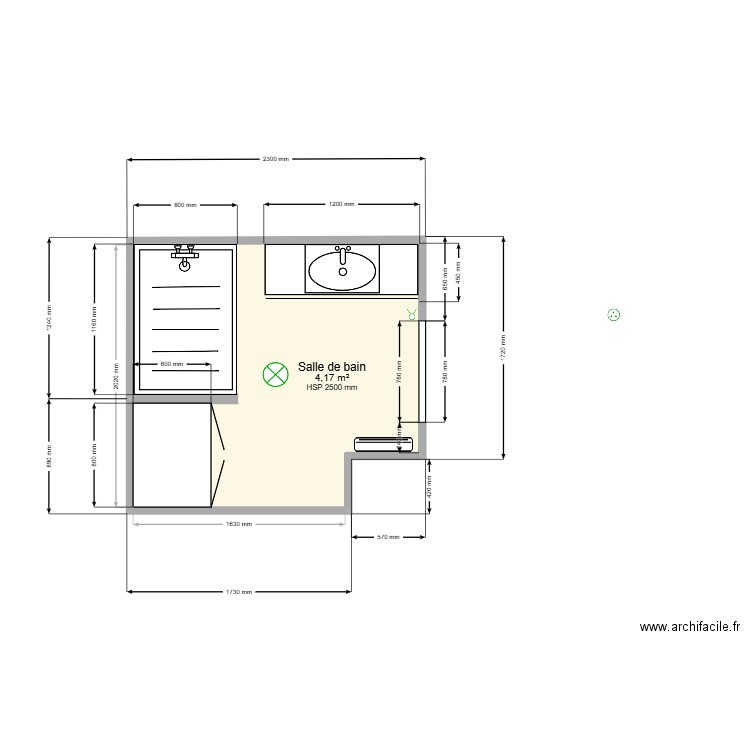 ROYER. Plan de 1 pièce et 4 m2
