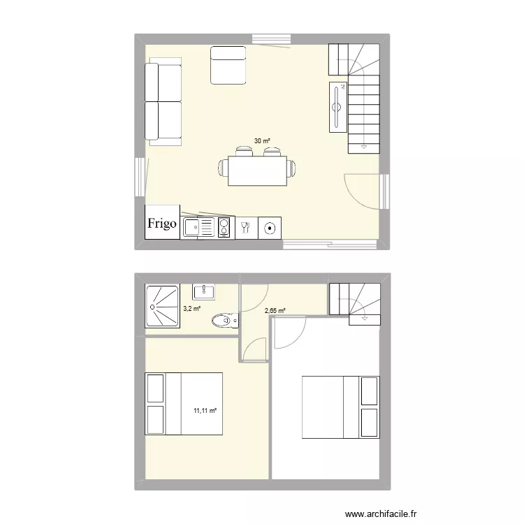 projet apaprt 60 m2. Plan de 