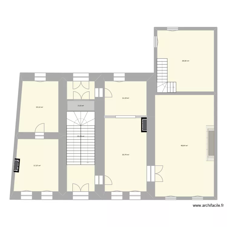 1ER &eacute;tage Coll&egrave;ge. Plan de 8  et 167 m²