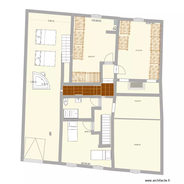 ETAGE chat janvier 2026. Plan de 0 pièce et 0 m2