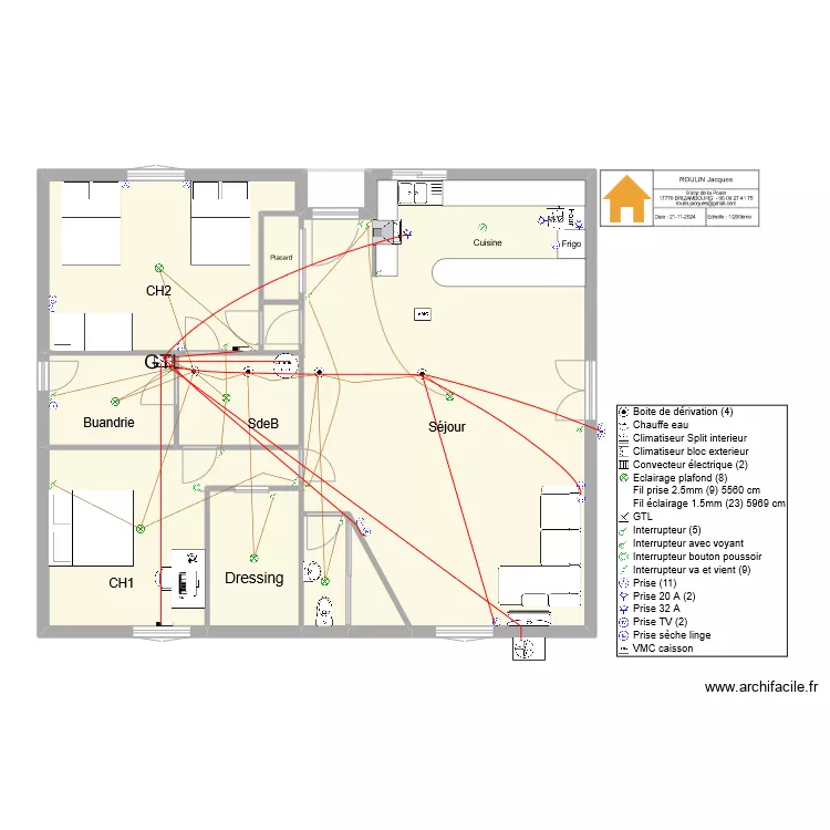 ELEC Schema Lumi&egrave;re. Plan de 
