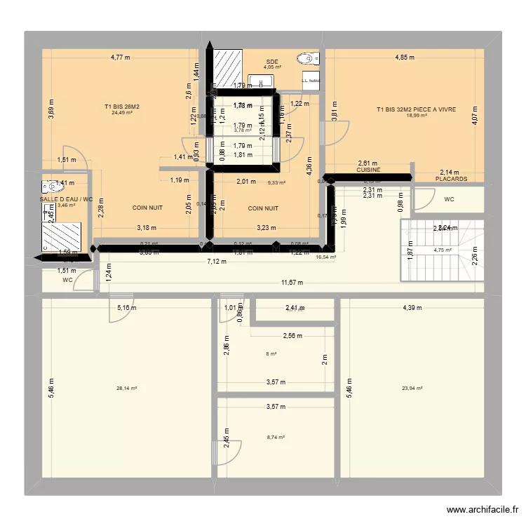 MAISON PRINCIPALE ETAULIERS. Plan de 