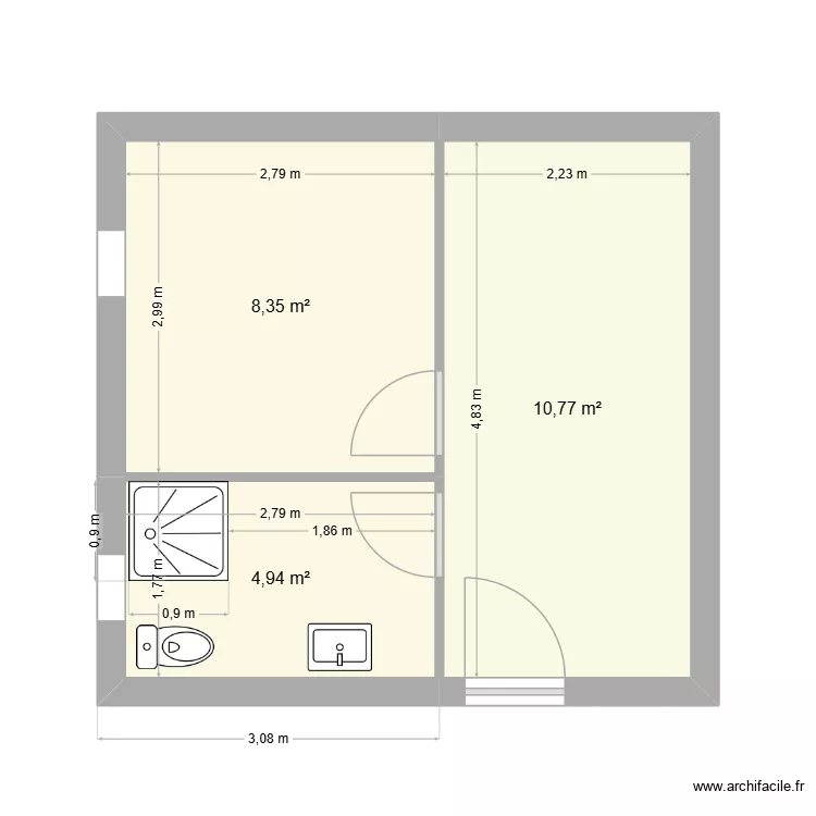 CAPITANA. Plan de 3  et 24 m²