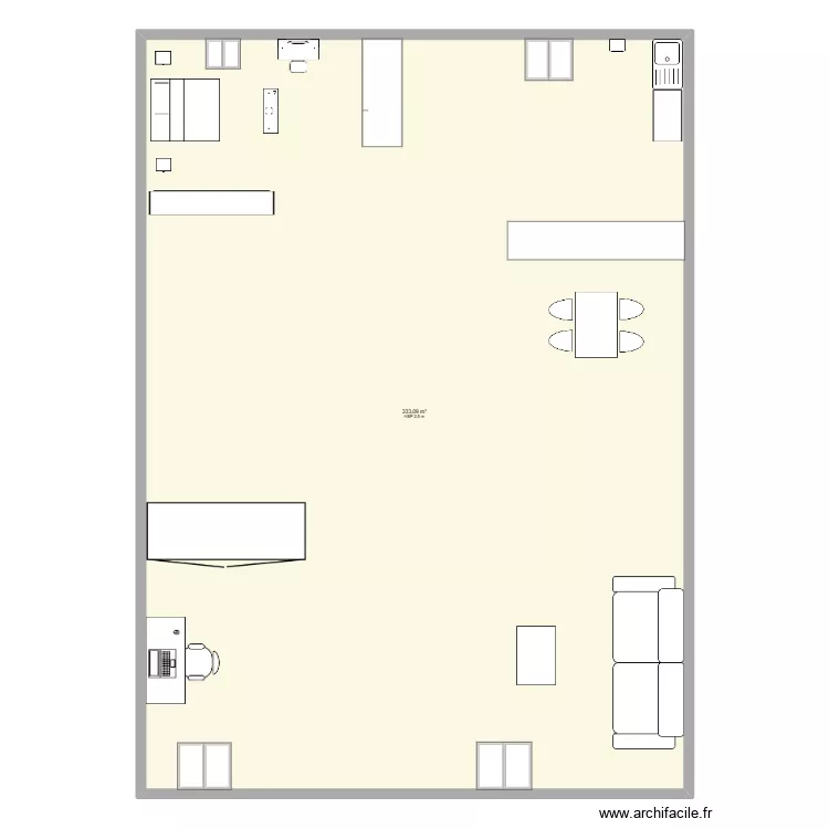 New appart. Plan de 1  et 333 m²