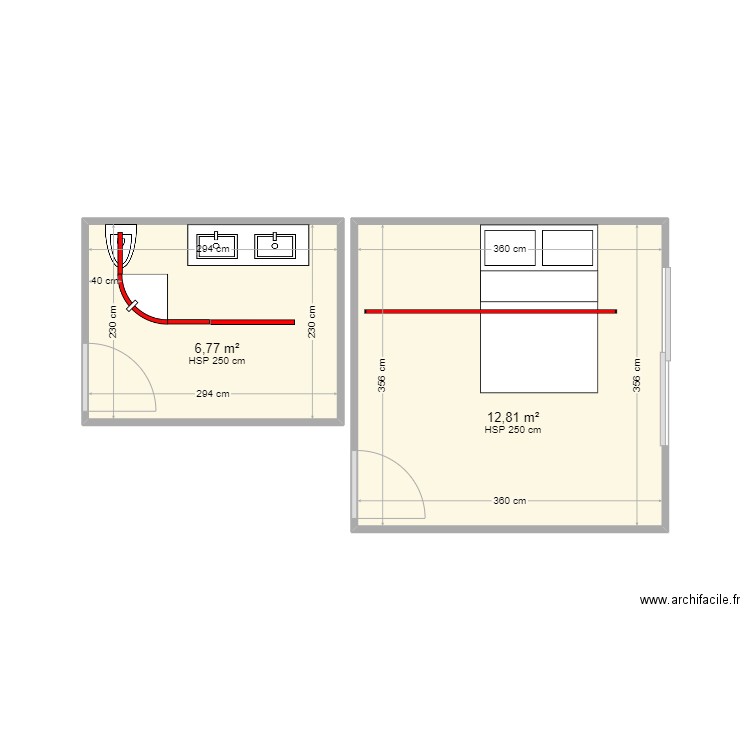 BLANCHARD. Plan de 2 pièces et 20 m2