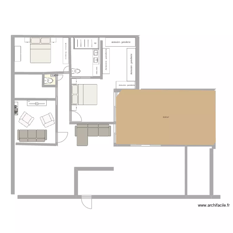 Maison. Plan de 1 Pièce et 1 m² Maison. Plan de 1 Pièce et 1 m²