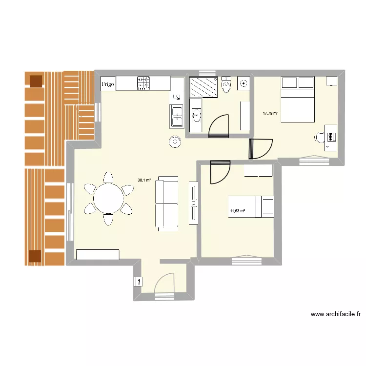 Plan v2. Plan de 3  et 68 m²