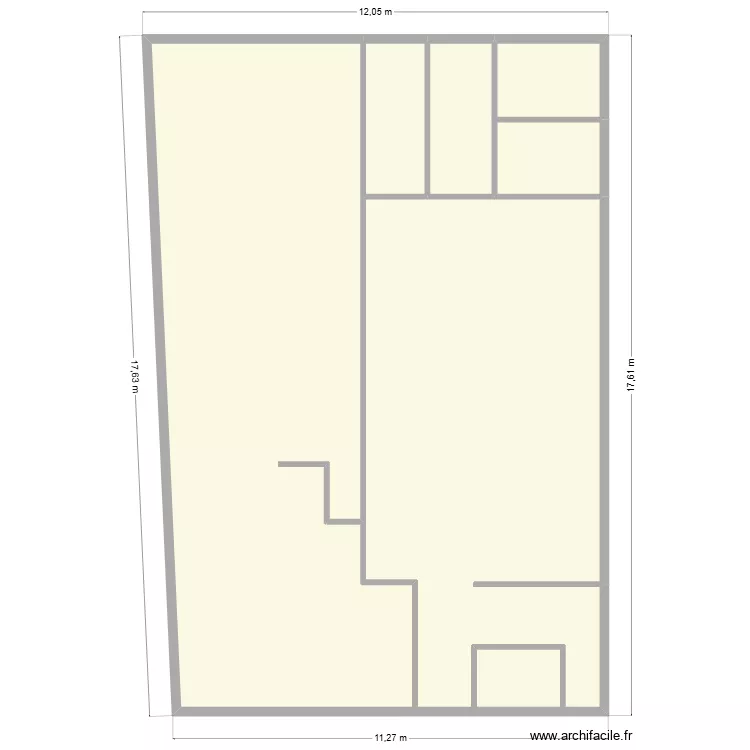 Traiteur. Plan de 7  et 189 m²