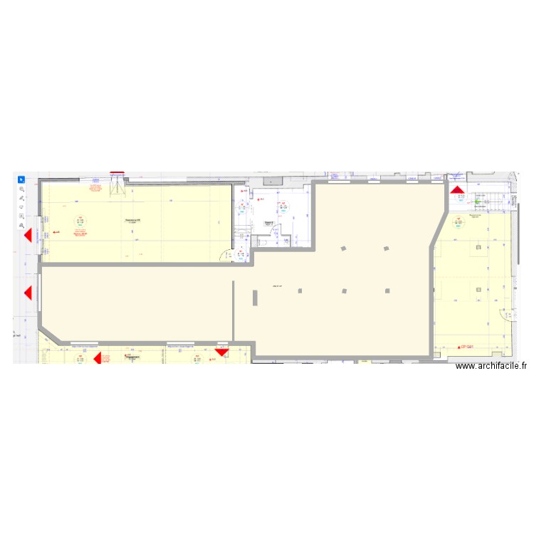 casino. Plan de 1 pièce et 266 m2
