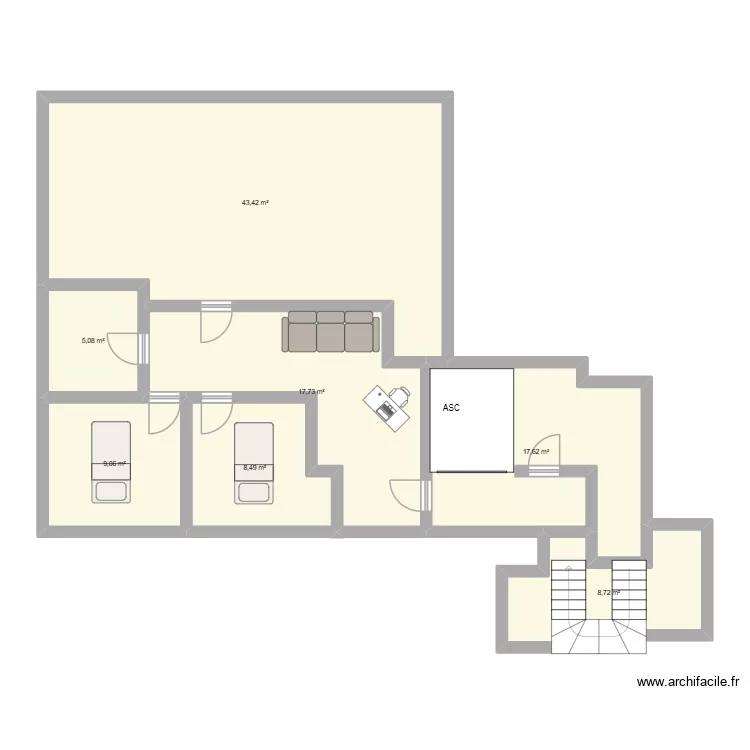 etage 3. Plan de 7 Pièces et 110 m²