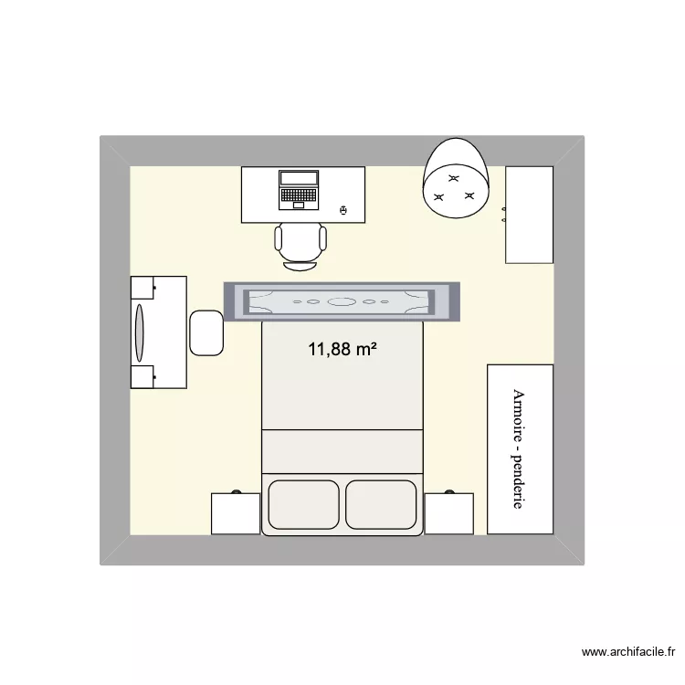 chambre. Plan de 1 et 12 m² chambre. Plan de 1 et 12 m²