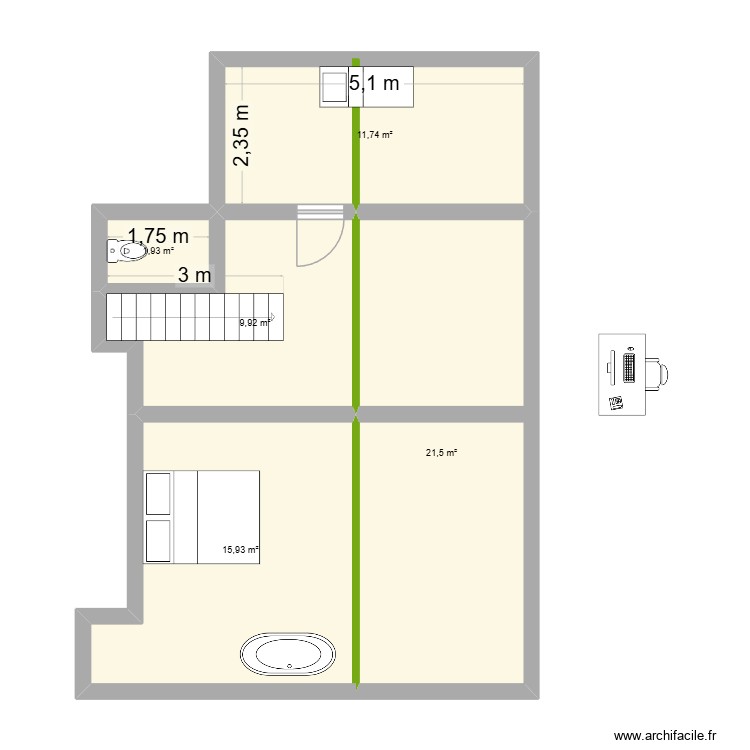 grenier. Plan de 0 pièce et 0 m2