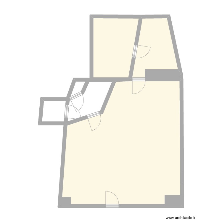 Local. Plan de 3 pièces et 64 m2