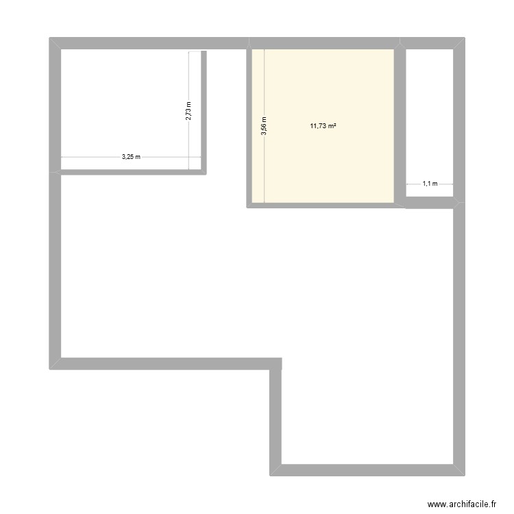 APPART MAUD1. Plan de 1 pièce et 12 m2