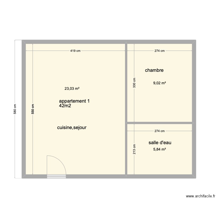 Chaumont intérieur appartement 1. Plan de 0 pièce et 0 m2