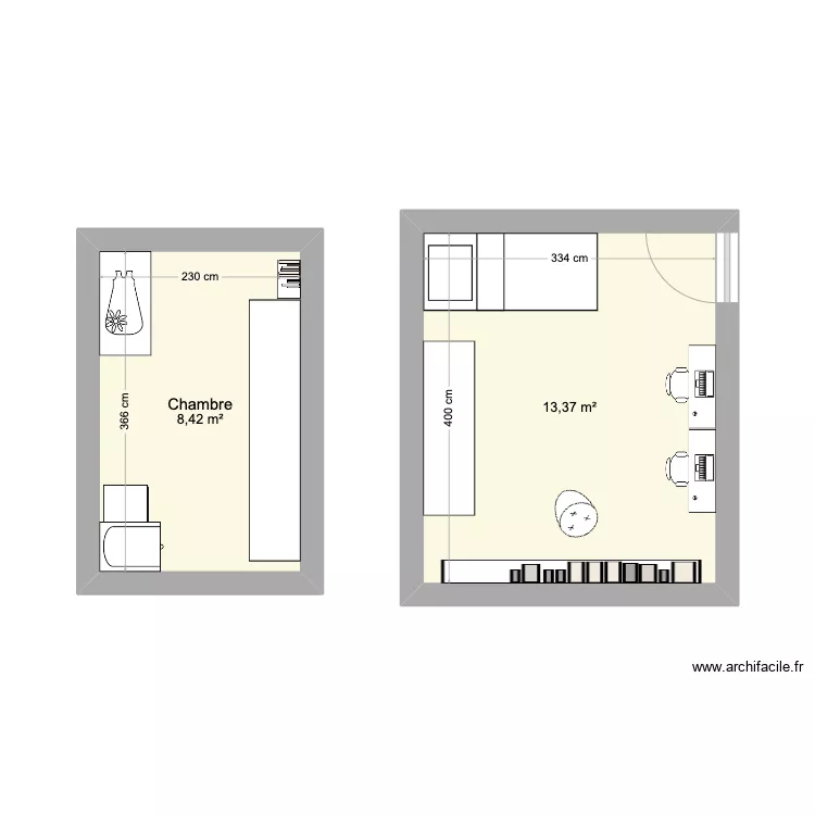 Chambre baby. Plan de 