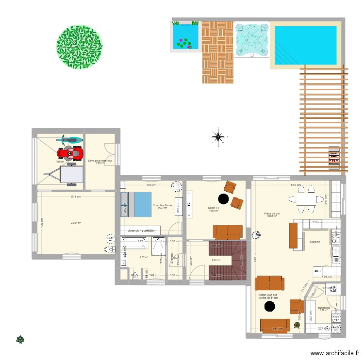 Troisgots 31 bis. Plan de 25 pièces et 243 m2