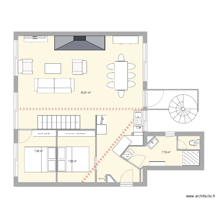 Ax Hotel Aprés. Plan de 7 pièces et 99 m2